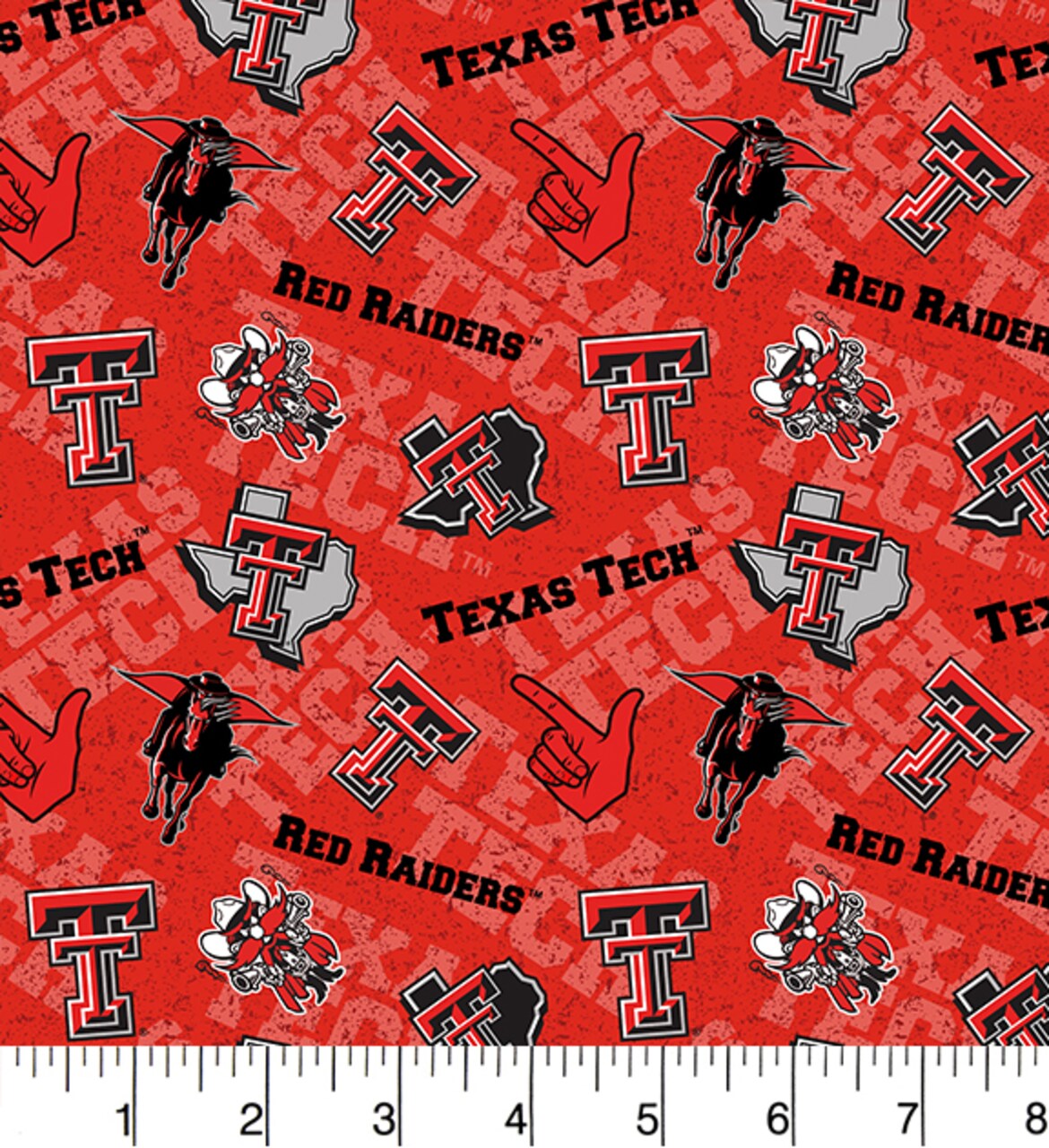 Sykel Enterprises-Texas Tech University Cotton Fabric-Texas Tech Red Raiders Tone On Tone Cotton Quilting Fabric